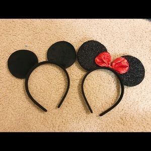 Mickey and Minnie Mouse Ear Headband set!